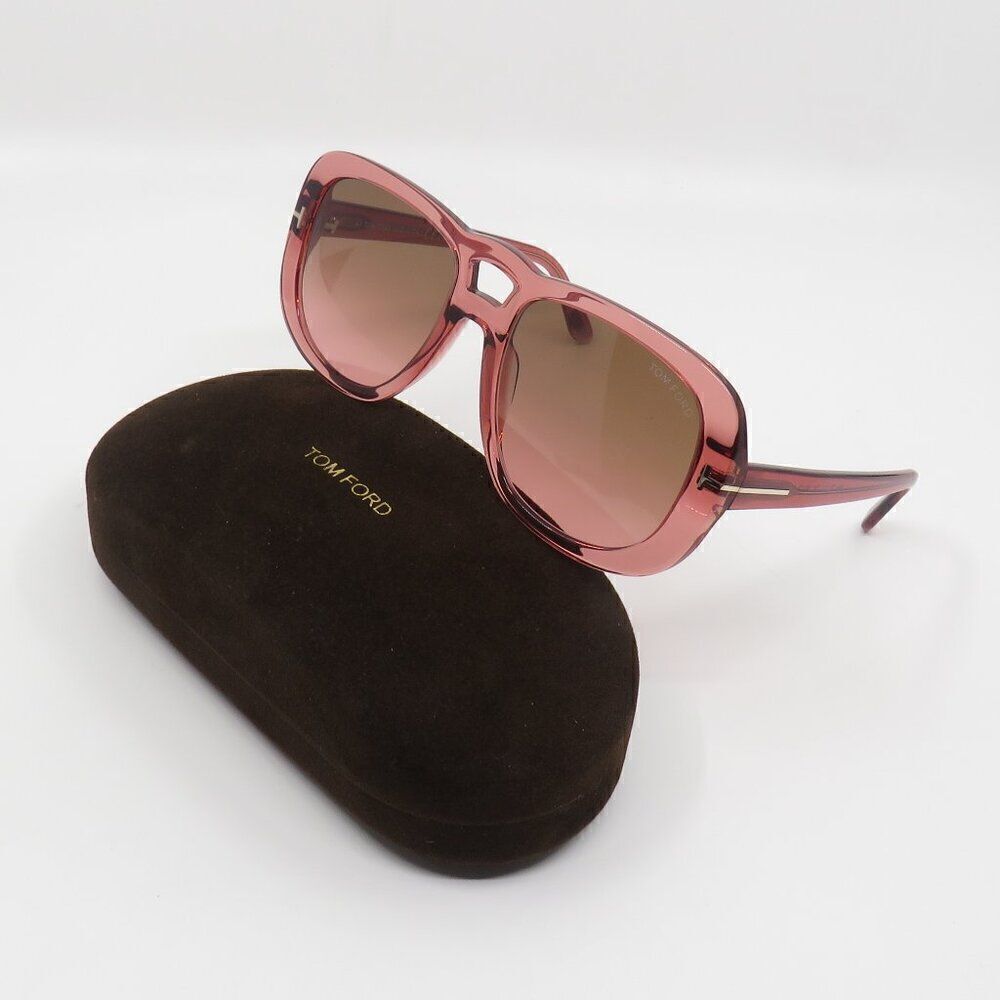 Tom Ford FT1012 72F New Transparent Pink/Brown Gradient Sunglasses